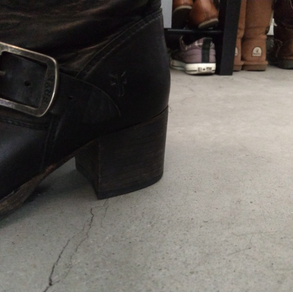 Frye Veronica Black Motorcycle Boot Women - Picture 4 of 5